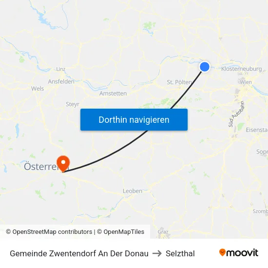 Gemeinde Zwentendorf An Der Donau to Selzthal map