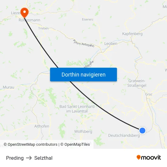 Preding to Selzthal map