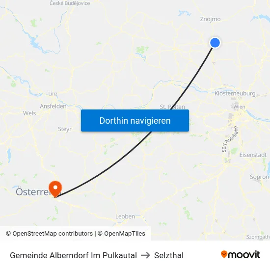 Gemeinde Alberndorf Im Pulkautal to Selzthal map