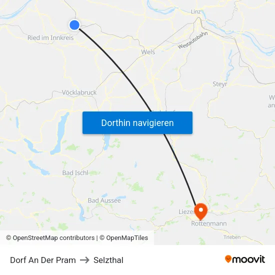 Dorf An Der Pram to Selzthal map