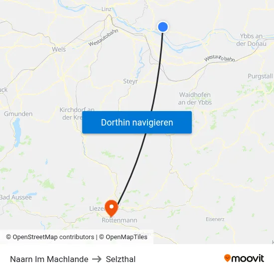 Naarn Im Machlande to Selzthal map