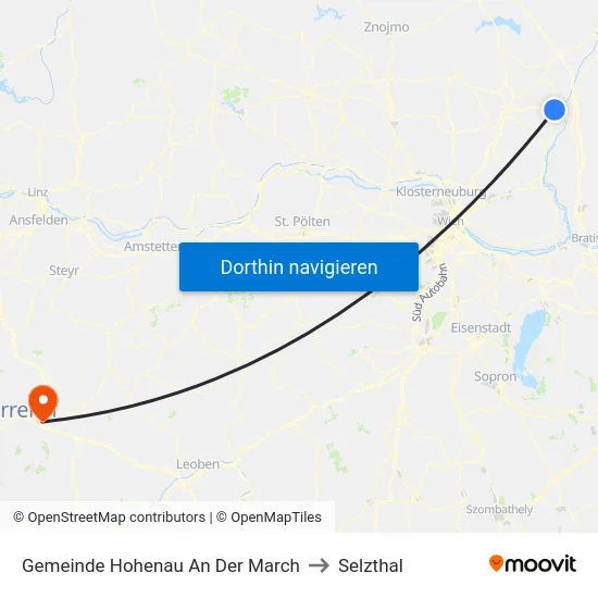 Gemeinde Hohenau An Der March to Selzthal map
