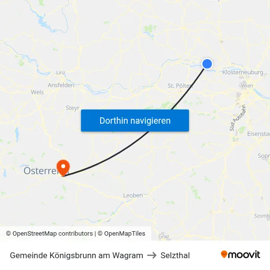 Gemeinde Königsbrunn am Wagram to Selzthal map