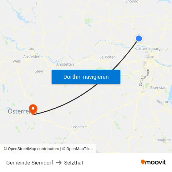 Gemeinde Sierndorf to Selzthal map