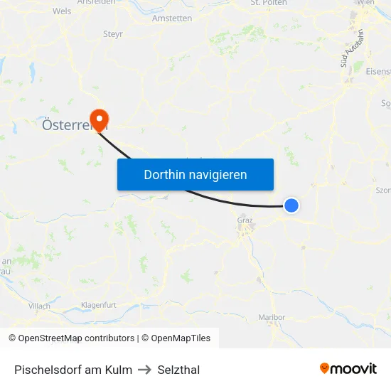 Pischelsdorf am Kulm to Selzthal map