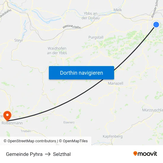 Gemeinde Pyhra to Selzthal map