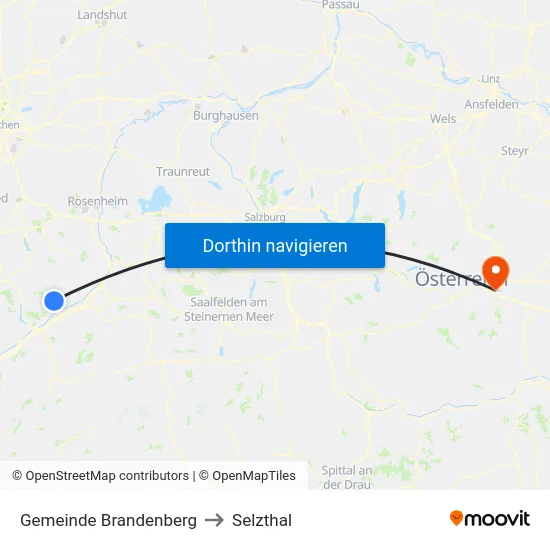 Gemeinde Brandenberg to Selzthal map