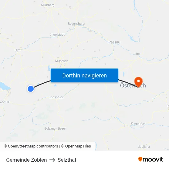 Gemeinde Zöblen to Selzthal map