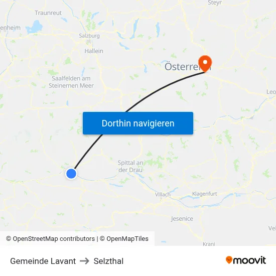 Gemeinde Lavant to Selzthal map