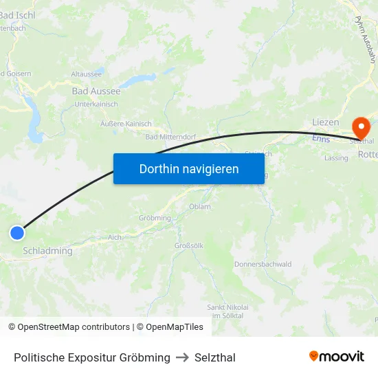 Politische Expositur Gröbming to Selzthal map