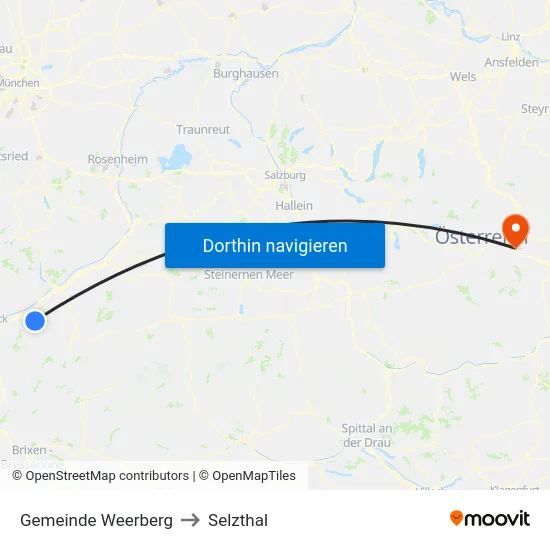 Gemeinde Weerberg to Selzthal map