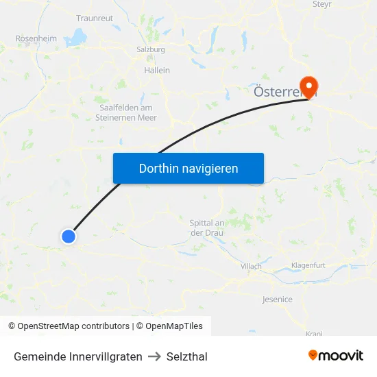 Gemeinde Innervillgraten to Selzthal map
