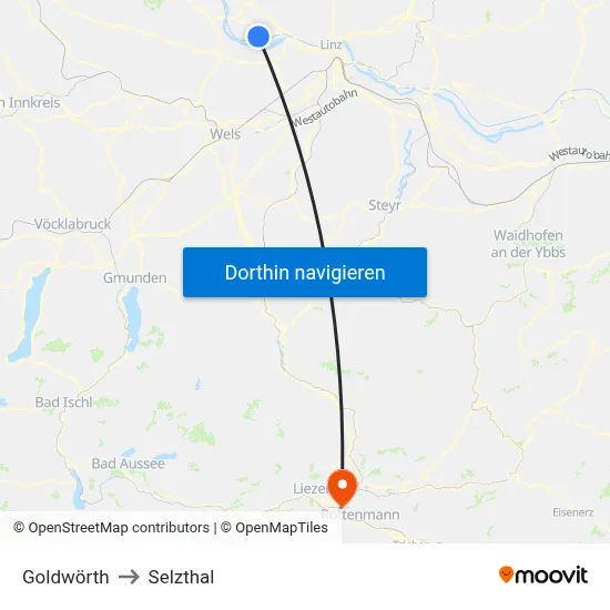 Goldwörth to Selzthal map
