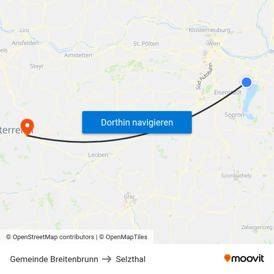 Gemeinde Breitenbrunn to Selzthal map