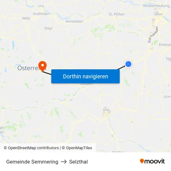 Gemeinde Semmering to Selzthal map