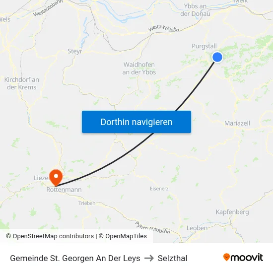 Gemeinde St. Georgen An Der Leys to Selzthal map