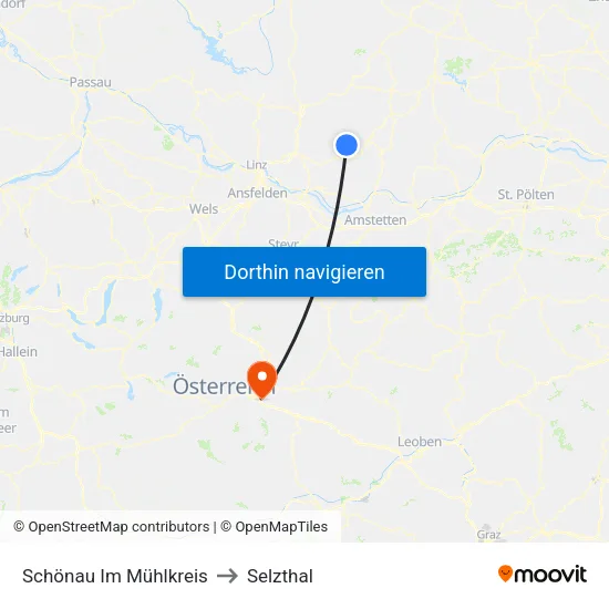 Schönau Im Mühlkreis to Selzthal map