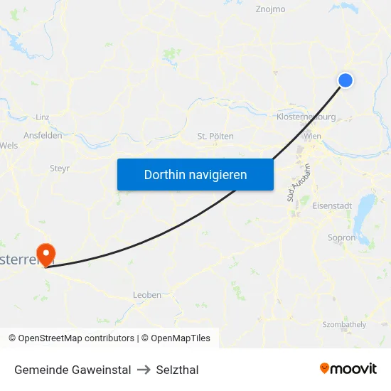 Gemeinde Gaweinstal to Selzthal map