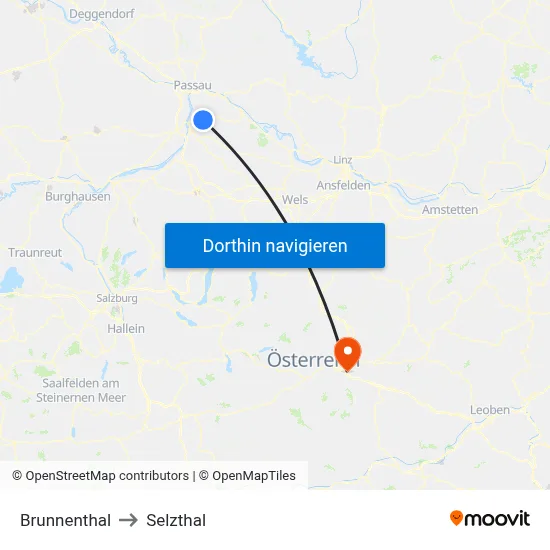 Brunnenthal to Selzthal map