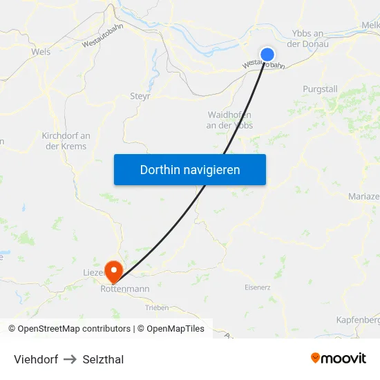Viehdorf to Selzthal map