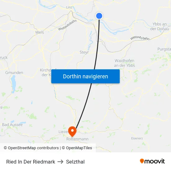 Ried In Der Riedmark to Selzthal map
