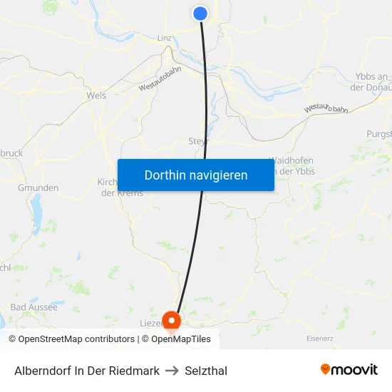 Alberndorf In Der Riedmark to Selzthal map