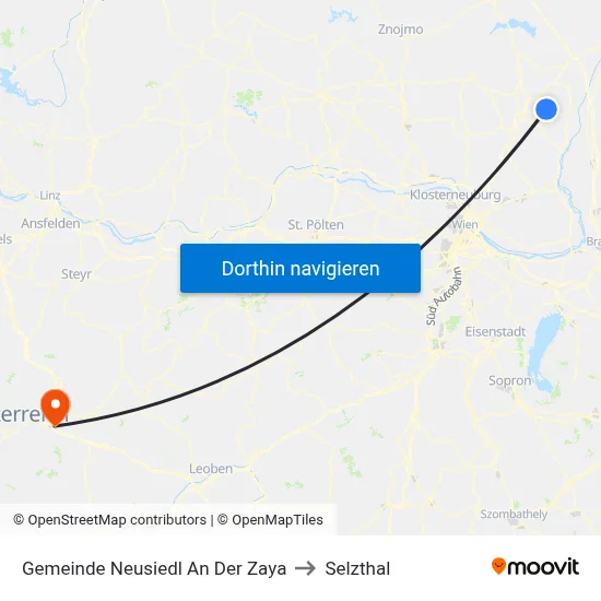 Gemeinde Neusiedl An Der Zaya to Selzthal map