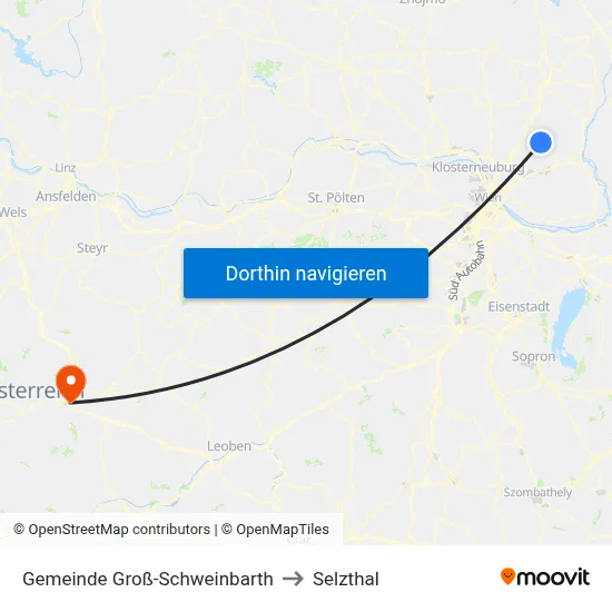 Gemeinde Groß-Schweinbarth to Selzthal map