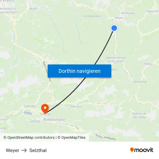 Weyer to Selzthal map