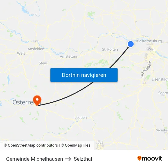 Gemeinde Michelhausen to Selzthal map