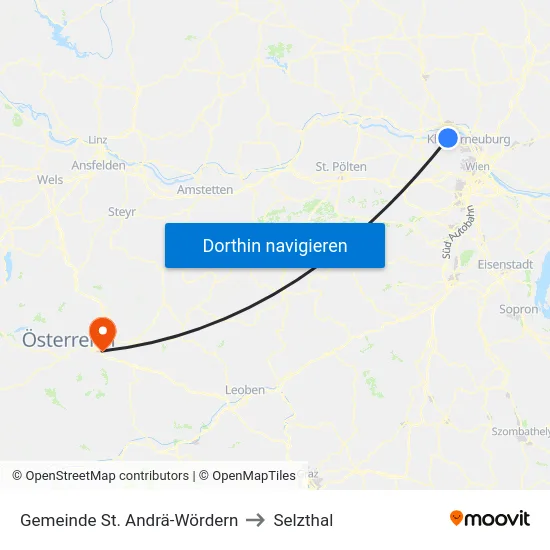 Gemeinde St. Andrä-Wördern to Selzthal map