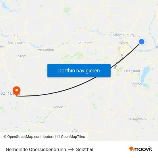 Gemeinde Obersiebenbrunn to Selzthal map