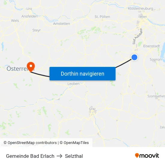 Gemeinde Bad Erlach to Selzthal map