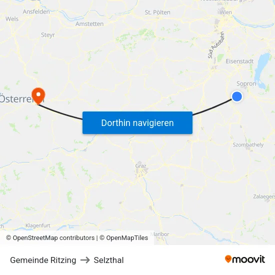 Gemeinde Ritzing to Selzthal map