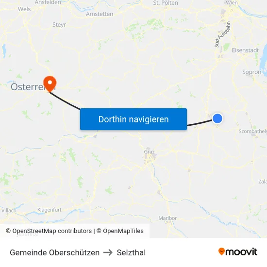 Gemeinde Oberschützen to Selzthal map