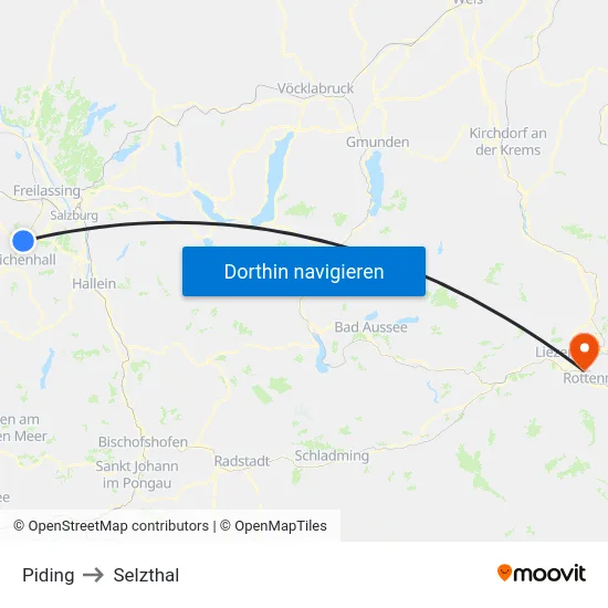 Piding to Selzthal map