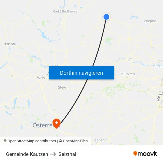 Gemeinde Kautzen to Selzthal map