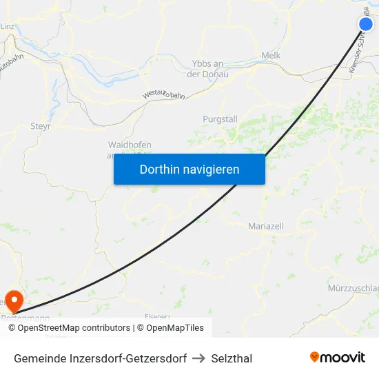 Gemeinde Inzersdorf-Getzersdorf to Selzthal map