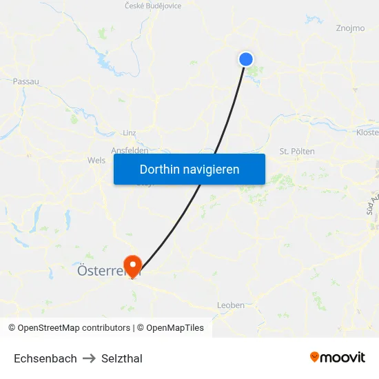Echsenbach to Selzthal map