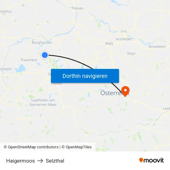 Haigermoos to Selzthal map