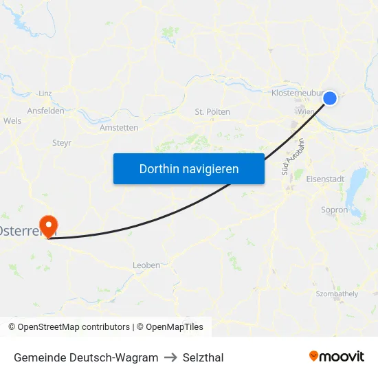 Gemeinde Deutsch-Wagram to Selzthal map