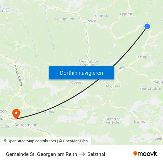 Gemeinde St. Georgen am Reith to Selzthal map