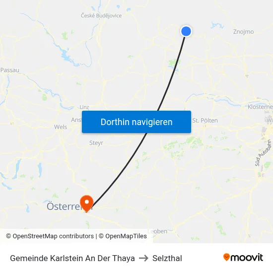 Gemeinde Karlstein An Der Thaya to Selzthal map