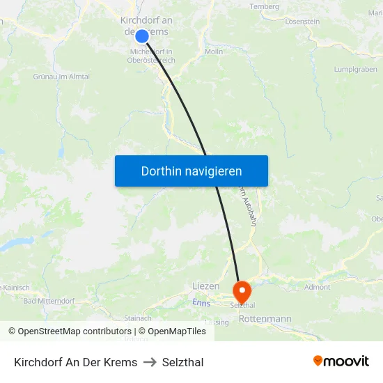 Kirchdorf An Der Krems to Selzthal map