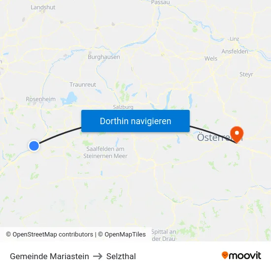 Gemeinde Mariastein to Selzthal map