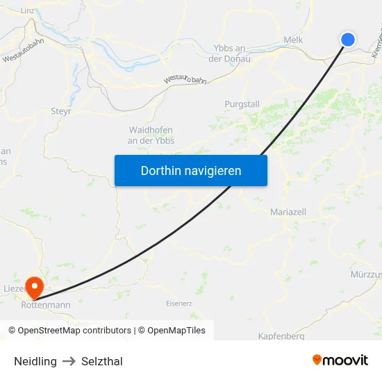 Neidling to Selzthal map