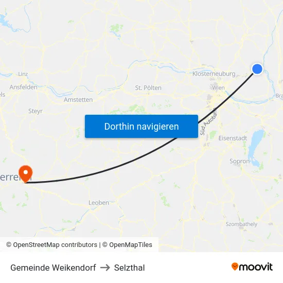 Gemeinde Weikendorf to Selzthal map