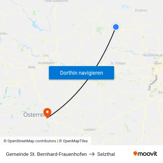 Gemeinde St. Bernhard-Frauenhofen to Selzthal map