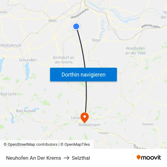 Neuhofen An Der Krems to Selzthal map