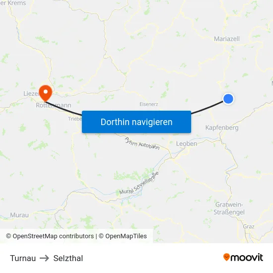 Turnau to Selzthal map
